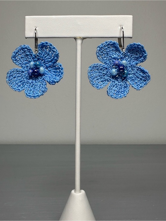 Artisan Jewelry - Handmade Crochet Floral Earrings